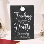 Cuaderno personalizado Teaching Is A Work of Heart con nombre y texto Agradecimiento por el trabajo diario Regalo para profesores en el Día del Maestro