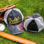 Personalized Sport Ponytail Cap Adjustable Band Hat with Glittering Name and Number Gift for Ball Sports Lover