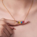 Gepersonaliseerde 1-7 Familie Geboortestenen Ketting Sierlijke Sieraden Moederdag Verjaardagscadeau voor Vrouwen