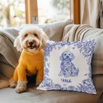 Cuscino personalizzato Toile De Jouy Design Dog Cat Throw Pillow Cover con nome Sympathy Sentimental Memorial Gift for Pet Owner