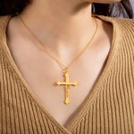 Personalised Cross Name Necklace Dainty Jewellery Baptism Prayer Day Gift for Women Christian