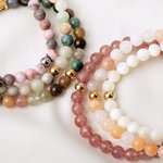 Bracciale personalizzato in pietra naturale con testo inciso Fascino Motivazionale Gioielli Matrimonio Compleanno Regalo per le donne