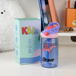 Personalised Cute Cartoon Dinosaur 16 oz Water Bottle with Name Straw and Handle Back to School Birthday Holiday Gift for Boys Girls