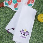 Personalized Embroidered Pickleball Name 100% Cotton Sports Towel with Carabiner Team Celebration Gift for Pickleball Player