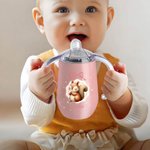 Personalised Crown Bow Animals 10 oz Insulated Name Sippy Cup with Lid and Handle Birthday Baby Shower Back to School Gift for Toddler Kids