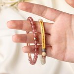 Bracciale personalizzato in pietra naturale con testo inciso Fascino Motivazionale Gioielli Matrimonio Compleanno Regalo per le donne