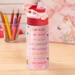 Personalizada I Am Smart Brave Cartoon Character 12 oz Insulated Kid Water Bottle with Handle and Straw Back to School Birthday Gift for Boys Girls