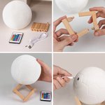 Personalized 3D Printing Touch Control Changing Color Soccer Night Light with Name Home Decor Birthday Gift for Sports Lover Soccer Coach