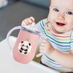 Personalised Crown Bow Animals 10 oz Insulated Name Sippy Cup with Lid and Handle Birthday Baby Shower Back to School Gift for Toddler Kids