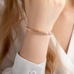 Bracciale personalizzato in pietra naturale con testo inciso Fascino Motivazionale Gioielli Matrimonio Compleanno Regalo per le donne