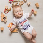 Personalizado Todo Americano Niña Niño 100% Algodón Body con Nombre Patriótico 4 de Julio Día de la Independencia Regalo para Bebé Recién Nacido