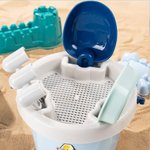 Personalized Cartoon Initial Beach Pail Shovel Sand Model Toy Set with Name Seaside Beach Party Holiday Gift for Boys Girls