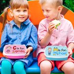 Personalised Cartoon Character Pencil Apple Initial Food-Grade Safe Lunch Box with Name Back to School Birthday Gift for Boys Girls