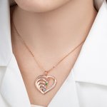 Personalisierte Herzförmige Sterling Silber Familie Halskette mit 1–6 Namen Gravuren Geburtssteinen Muttertag Geburtstag Geschenk für Mutter Oma