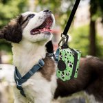 Personalized Multicolour Dog Paw Prints Bone Poop Bag Holder with 1-3 Pet Portrait Outdoor Activities Birthday Gift for Pet Owner