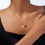 Personalised Heart Paw Projection Necklace with Engraved Name Pet Loss Memorial Jewellery Birthday Gift for Pet Lovers Owners