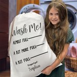 Personalised Wash Me Large Capacity Laundry Bags with Name Home Decor Back to School Gift for Family Kids