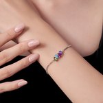 Personalised 1-9 Teardrop Birthstones Bracelet Minimalist Jewellery Birthday Anniversary Gift for Women