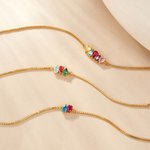 Personalised 1-9 Teardrop Birthstones Bracelet Minimalist Jewellery Birthday Anniversary Gift for Women