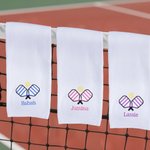Personalized Embroidered Pickleball Name 100% Cotton Sports Towel with Carabiner Team Celebration Gift for Pickleball Player