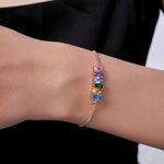 Personalised 1-9 Teardrop Birthstones Bracelet Minimalist Jewellery Birthday Anniversary Gift for Women