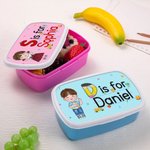Personalised Cartoon Character Pencil Apple Initial Food-Grade Safe Lunch Box with Name Back to School Birthday Gift for Boys Girls
