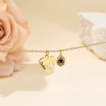 Personalised Heart Paw Projection Necklace with Engraved Name Pet Loss Memorial Jewellery Birthday Gift for Pet Lovers Owners