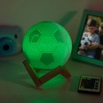 Personalized 3D Printing Touch Control Changing Color Soccer Night Light with Name Home Decor Birthday Gift for Sports Lover Soccer Coach