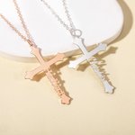 Personalised Cross Name Necklace Dainty Jewellery Baptism Prayer Day Gift for Women Christian