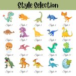 Personalised Cute Cartoon Dinosaur 16 oz Water Bottle with Name Straw and Handle Back to School Birthday Holiday Gift for Boys Girls