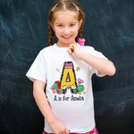 Personalized Cute Pencil Design Initial Skin-friendly Kid T-shirt Sweatshirt with Name Back to School Birthday Gift for Boys Girls
