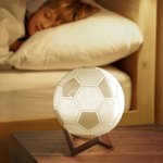 Personalized 3D Printing Touch Control Changing Color Soccer Night Light with Name Home Decor Birthday Gift for Sports Lover Soccer Coach