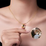 Personalized Zircon Angel Wing Photo Projection Necklace Dainty Jewellery Anniversary Birthday Memorial Gift for Women