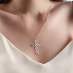 Personalized Psalm Bible Verse Cross Necklace Dainty Jewelry Birthday Religious Baptism Gift for Women Christians
