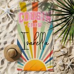 Personlig Cousin Crew Vintage Sunray Overdimensjonert hurtigtørkende badehåndkle med navn Beach Party Travel Essentials Bursdagsgave til familie fetter