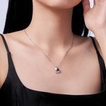 Personalized Zircon Angel Wing Photo Projection Necklace Dainty Jewellery Anniversary Birthday Memorial Gift for Women