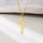 Personalized Psalm Bible Verse Cross Necklace Dainty Jewelry Birthday Religious Baptism Gift for Women Christians