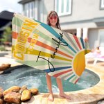Personlig Cousin Crew Vintage Sunray Overdimensjonert hurtigtørkende badehåndkle med navn Beach Party Travel Essentials Bursdagsgave til familie fetter