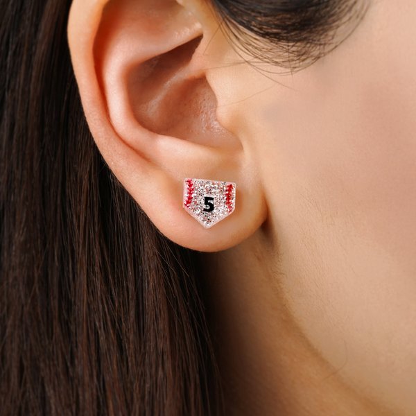 Personalized Glitter Baseball Softball Sports Stud Earrings with Numbers Birthday Anniversary Game Day Gift for Cheer Mom Sports Fans