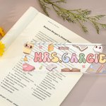 Personalised Cute Rainbow Flower Stationery Elements Acrylic Name Sign Desk Decoration Appreciation Back to School Gift for Teacher