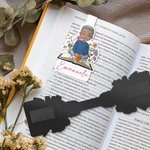 Segnalibro personalizzato con personaggio che legge e nome magnetico tema floreale accessorio regalo di compleanno per chi ama leggere