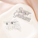 Personalisierte Bling Name Revers Pin Brosche Anzug Zubehör Geburtstag Geschenk für neue Sorority Mitglieder Mädchen