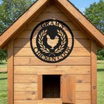 Panneau personnalisé en métal multicolore avec texte et date Décoration murale pour le poulailler Cadeau d'anniversaire pour la famille d'un agriculteur