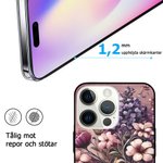 Personligt vintage oljemålningsstil blommig bokhylla slim telefonfodral för iPhone med namn födelsedagspresent för bokälskare kvinnor