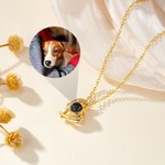 Personalized Zircon Angel Wing Photo Projection Necklace Dainty Jewellery Anniversary Birthday Memorial Gift for Women