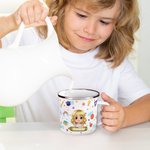 Henkilökohtainen söpö värikynä sarjakuvahahmo 12 oz värillinen vanne emali muki nimi syntymäpäivä takaisin kouluun lahja pojille tytöille