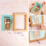 Personalizado Divertido 3D Personaje Foto Marco Acrílico LED Luz de Noche con Base de Madera y Título Decoración del Hogar Regalo de Cumpleaños para la Familia Amante de las Mascotas