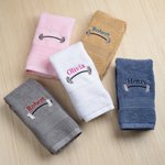 Personalised Weightlifting Barbell Towel with Embroidered Name Sporting Good Training Team Anniversary Gift for Weightlifter Fitness Enthusiast