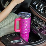 Personlig flerfarget blomstermor 40 oz tumbler med 1-8 navn og sugerør Reisetilbehør Morsdag Bursdagsgave til mor bestemor