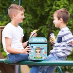 Personalizzato Cartoon Character Stationery Elements Borsa per il pranzo isolata con nome Picnic portatile Regalo di ritorno a scuola per ragazzi e ragazze